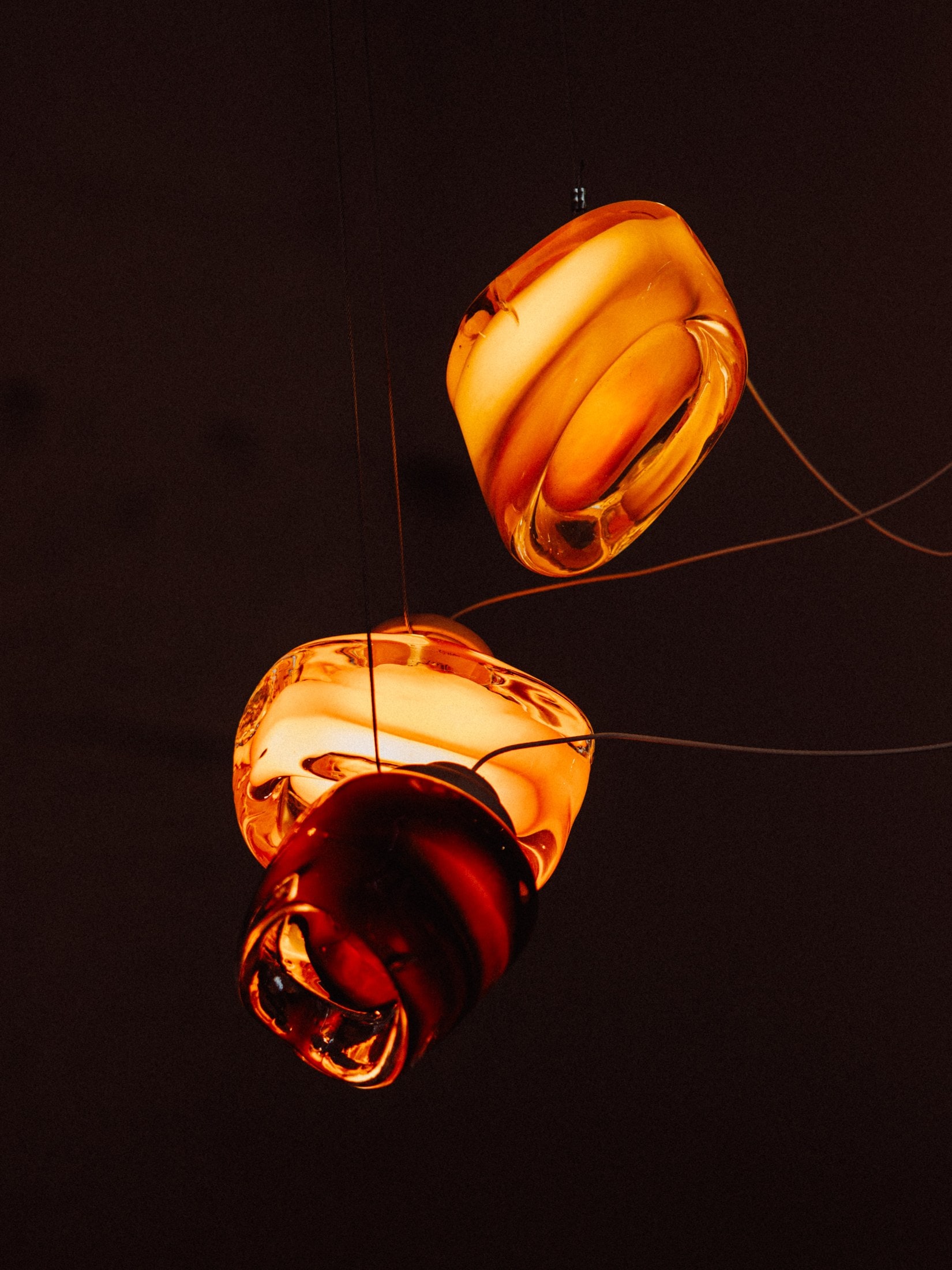 The cluster, lit, from below