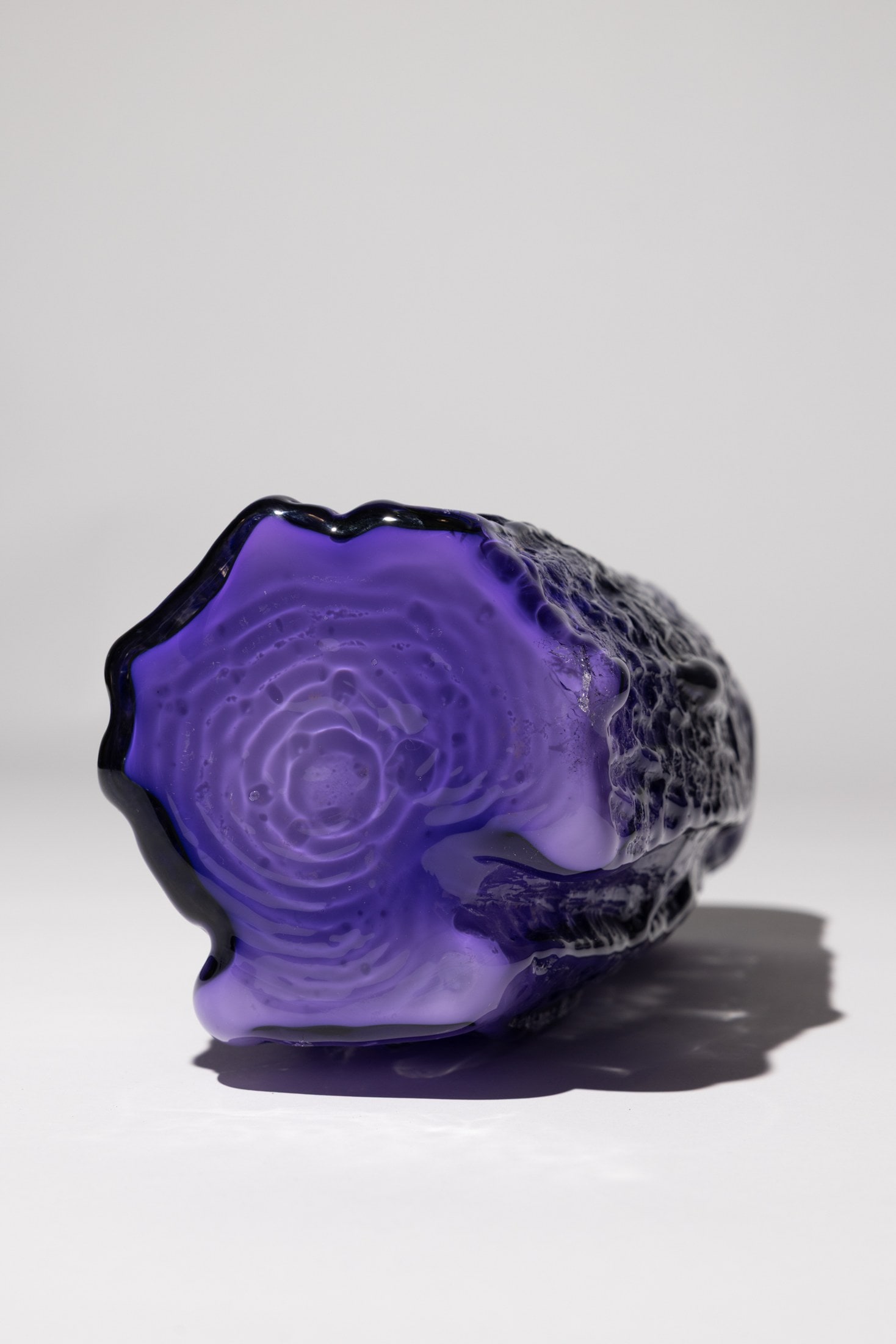 A purple bark vase on white