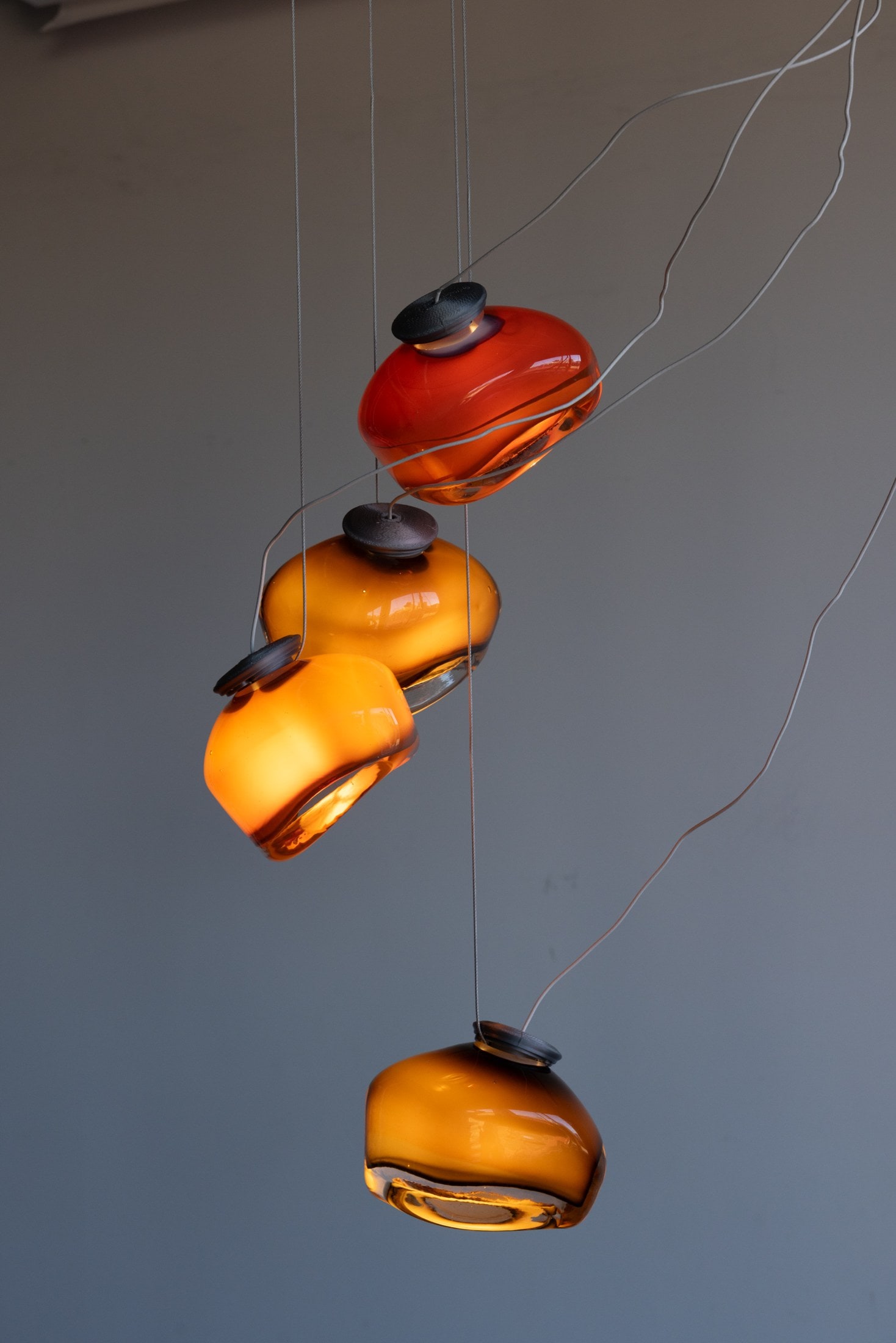 Three pendants on cord, daylight