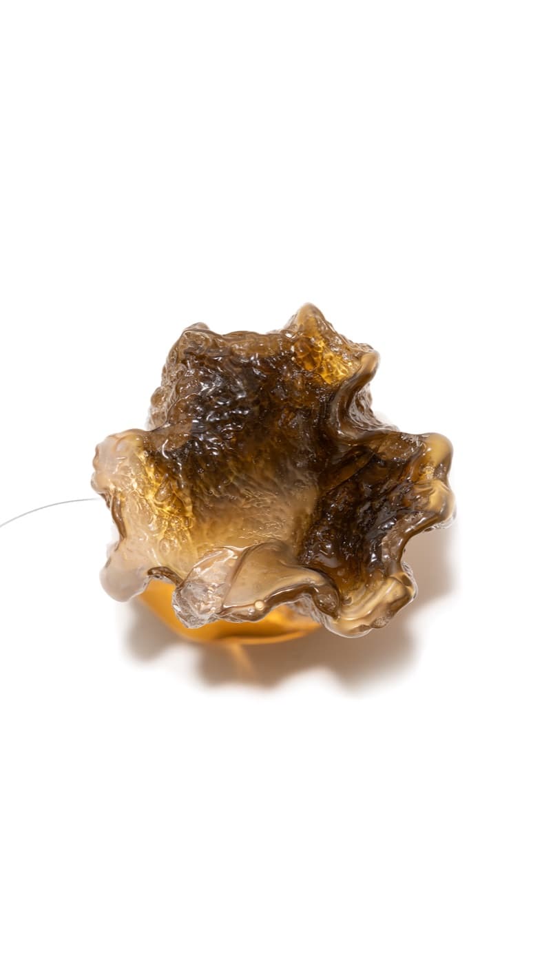 Olive brown pour, lit low